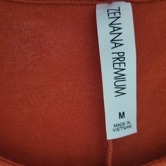 Zenana Premium Womens Rust Orange Short Sleeve Tunic Top Size Medium - Picture 3 of 4